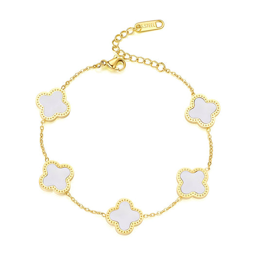 Flower bracelet (4 petals- White)