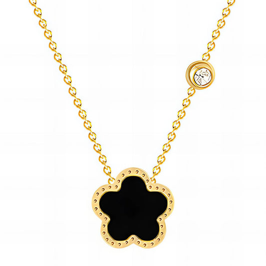 Flower necklace (5 petal- black)